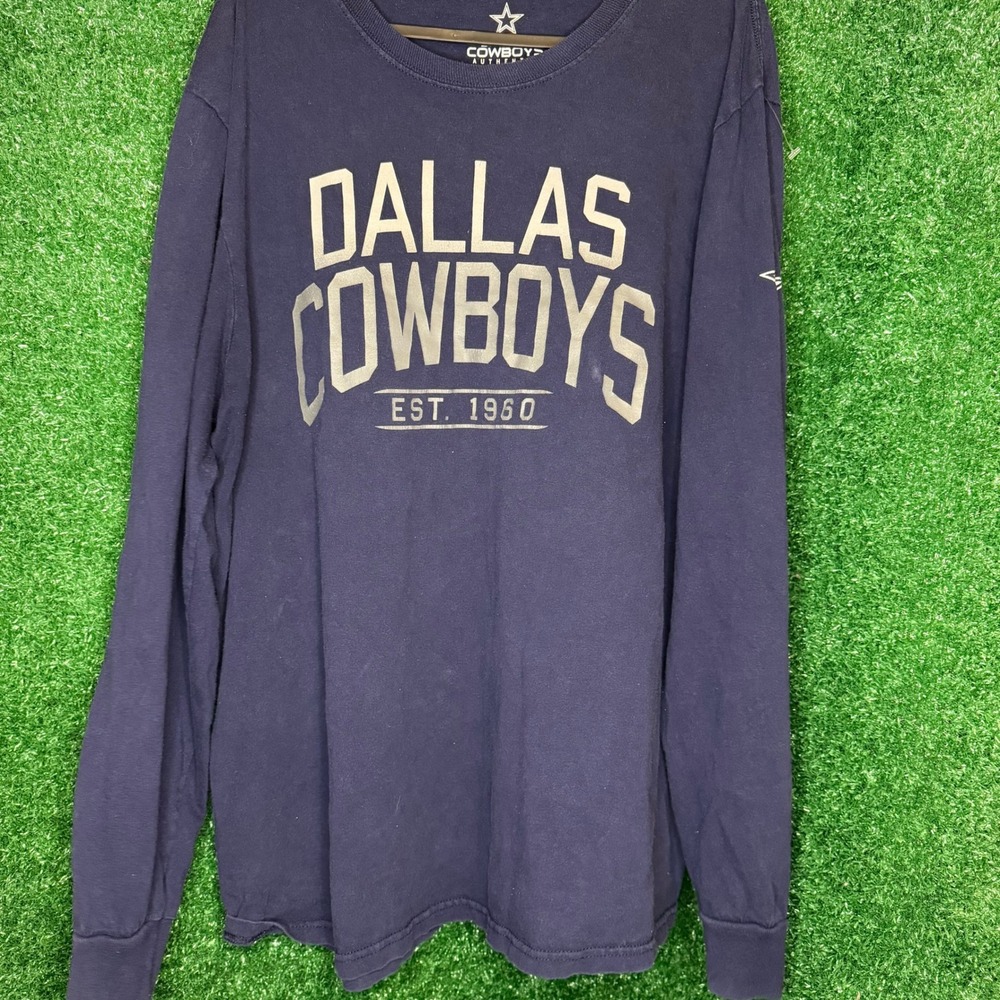 Dallas Cowboys Authentic Navy Long Sleeve Graphic T-Shirt Men's XL NFL